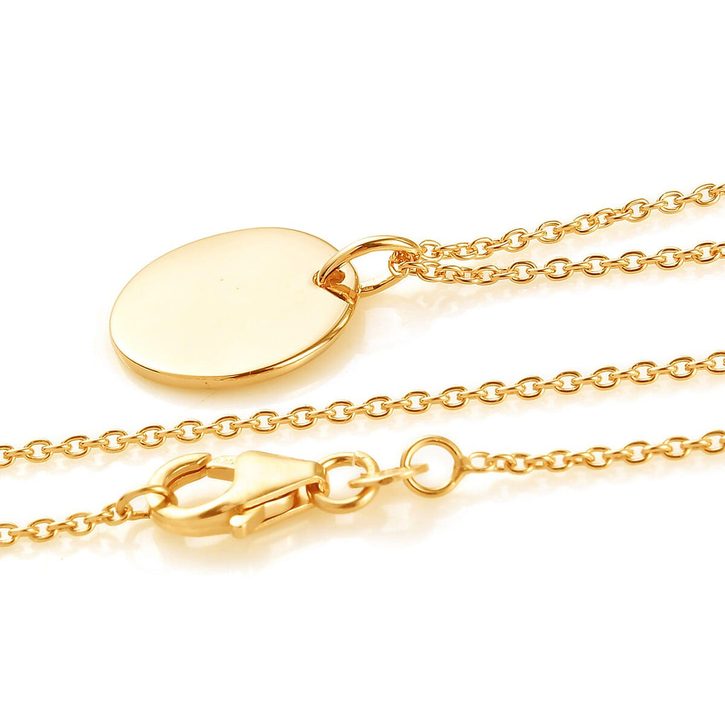 Yellow Gold Overlay Sterling Silver Pendant with Chain (Size 18)