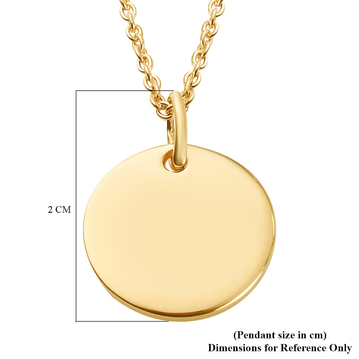 Disc Pendant with Chain (Size 18) in Yellow Gold Plated Sterling SilverÂ  3705040 5