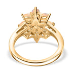 Djoy Ethiopian Opal Cluster Celestial Bloom Ring in Yellow Gold Plating Sterling Silver 1.45 Ct.