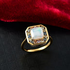 Djoy Natural Ethiopian Welo Opal & Multi Sapphire Garden of Light Ring in 18K Vermeil Yellow Gold Sterling Silver 2.38 Ct.