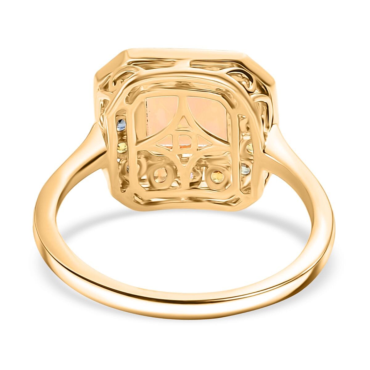 D'joy Natural Ethiopian Welo Opal, Multi Sapphire Garden of Light Ring in 18K Vermeil Yellow Gold Over Sterling Silver 2.66 Ct. 8207266 4