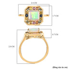 Djoy Natural Ethiopian Welo Opal & Multi Sapphire Garden of Light Ring in 18K Vermeil Yellow Gold Sterling Silver 2.38 Ct.