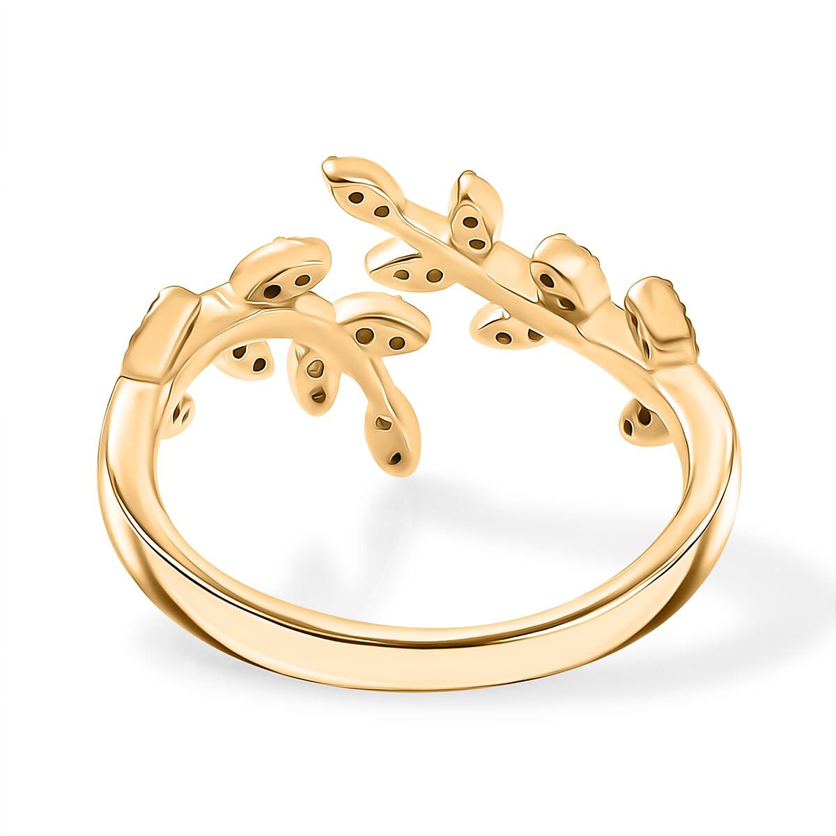 Moissanite Leaf Ring in 18K Vermeil Yellow Gold Sterling Silver 8184276 5