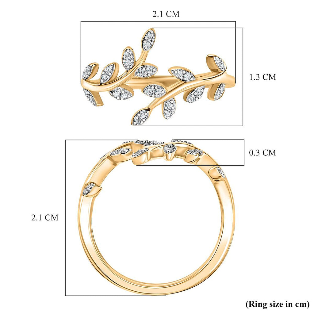 Djoy - Moissanite Adjustable Ring in 18K Vermeil Yellow Gold Plated Sterling Silver