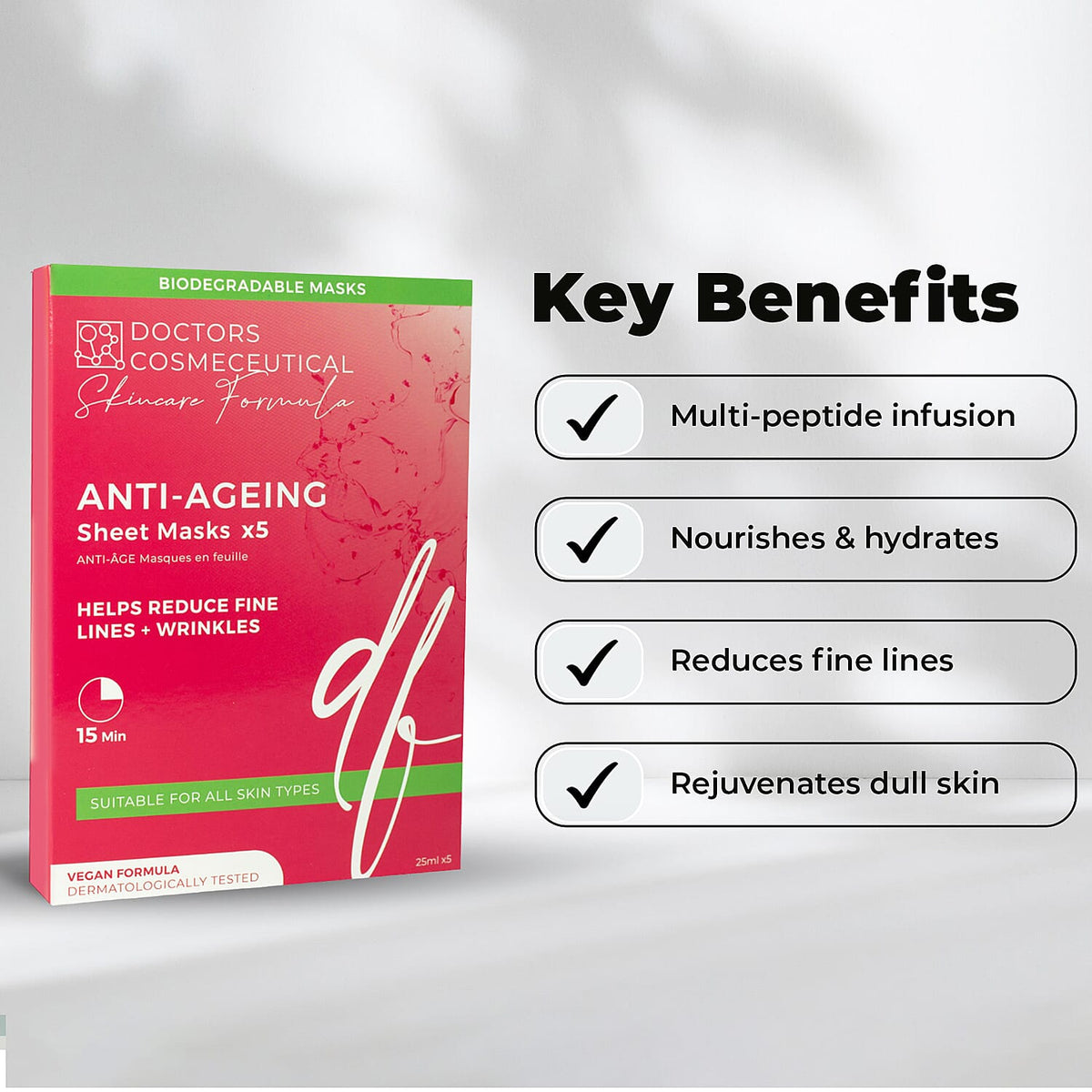 Doctors Formula- Anti-Ageing Sheet Face Mask - Pack of 5 7569978 2