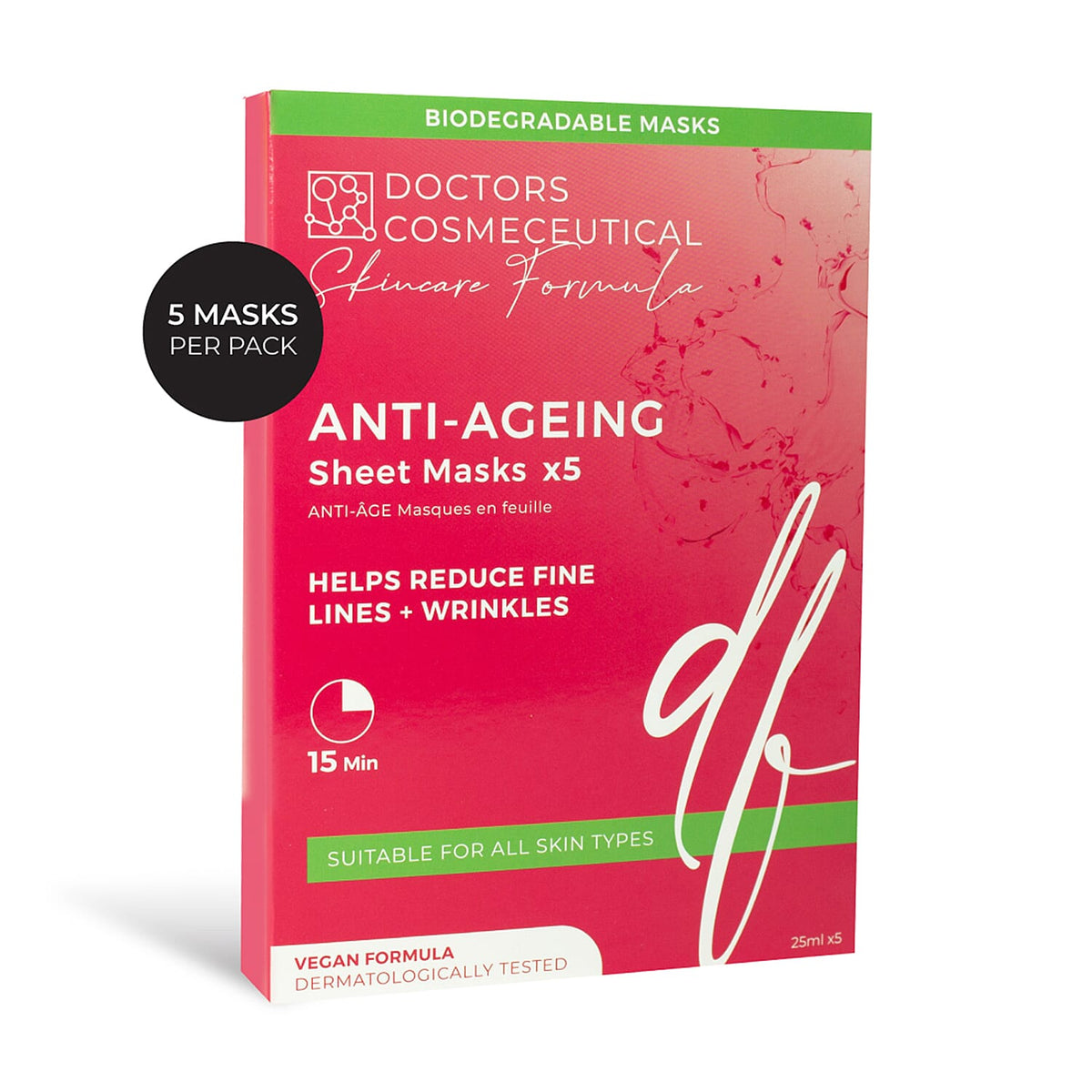 Doctors Formula- Anti-Ageing Sheet Face Mask - Pack of 5 7569978 3
