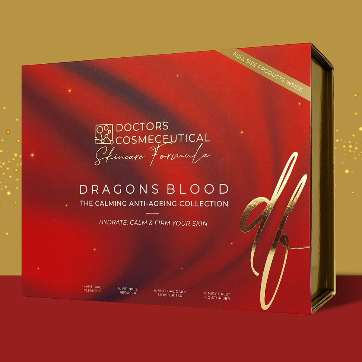 Doctors Formula- Dragons Blood The Calming Anti-Ageing Collection - Incl Anti-Bac Daily Moisturiser 50ml, Night Rest Moisturiser 50ml, Anti-Bac Cleanser 100ml &amp; Wrinkle Reducer 30ml 8354219 5