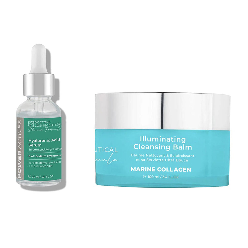 Doctors Formula - Marine Collagen Cleansing Balm with Hyaluronic Acid Serum Duo Bundle