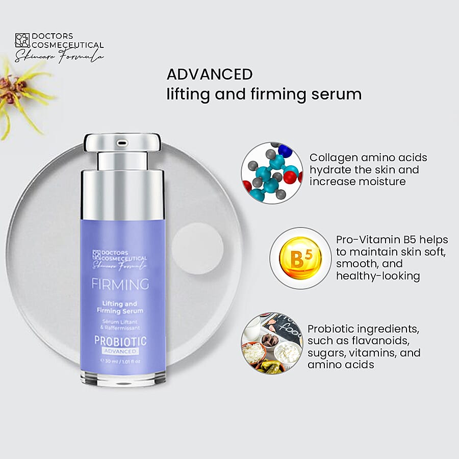 Doctors Formula: Probiotics ADVANCED Firming - Lifting and Firming Serum for Skin with Aloe and Witch Hazel Pro-Vitamin B5, Amino Acids 7541634 1
