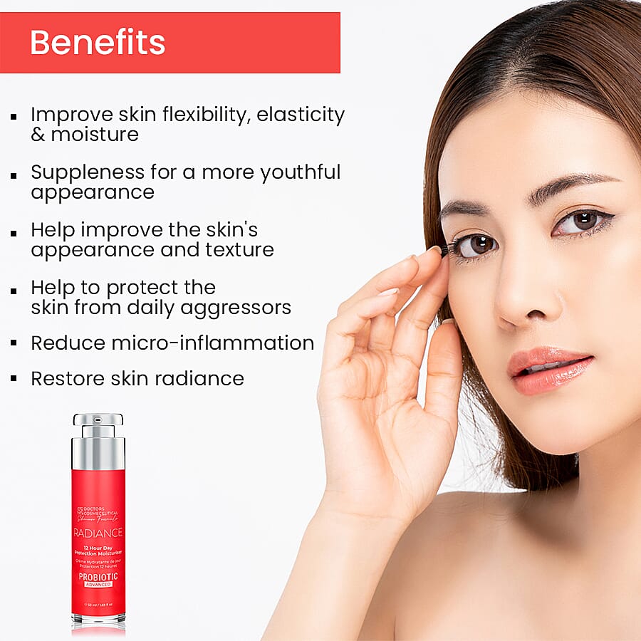 Doctors Formula Probiotics Advanced Radiance - 12 Hour Day Protection Moisturiser with Pro-Vitamin B5 and Vitamins A, B, and E and Oleic Acid 7541613 2