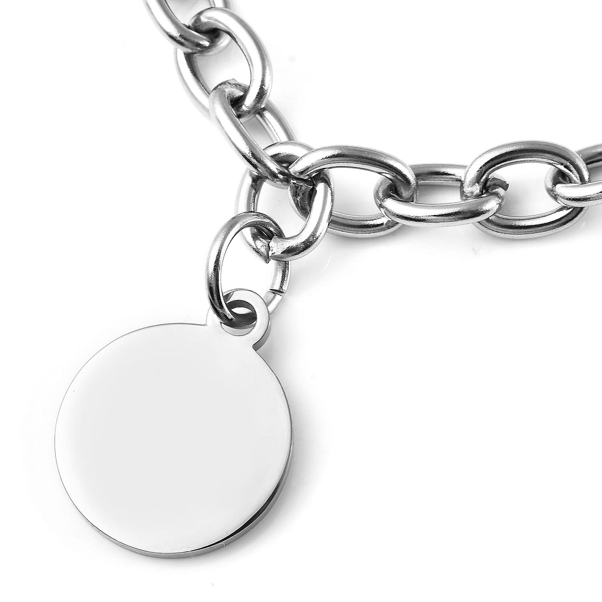 Dog Tag Pendant with Chain Size 21 in Silver Tone 6243095 4