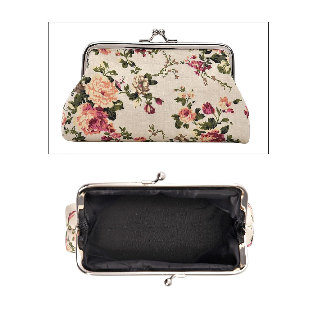 YUNYA CLOSE OUT 5pc Set - 1pc Compact Mirror-1pc Lipstick Case -1pc Coin Purse - 1pc Bag holder - 1pc Pen - Cream