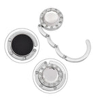 YUNYA CLOSE OUT 5pc Set - 1pc Compact Mirror-1pc Lipstick Case -1pc Coin Purse - 1pc Bag holder - 1pc Pen - Cream