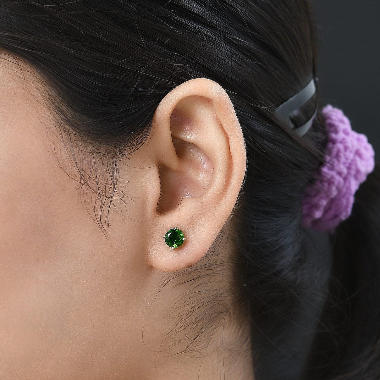 9K Yellow Gold Natural Chrome Diopside Stud Earrings 1.90 Ct. 7235413 2