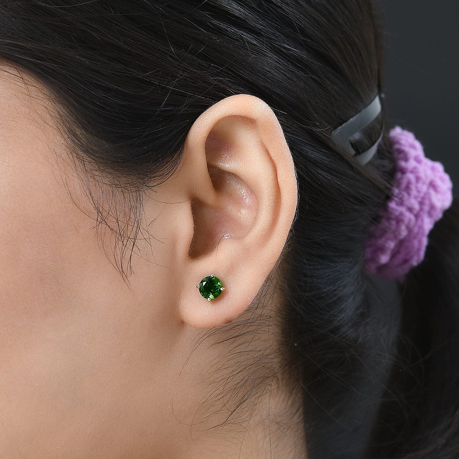 9K Yellow Gold Natural Chrome Diopside Stud Earrings 1.90 Ct. 7235413 2