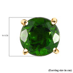 9K Yellow Gold Natural Chrome Diopside Stud Earrings 1.90 Ct.