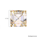 Doorbuster - 9K Yellow Gold Strontium Titanate (Asscher Cut) Stud Earrings (with Push Back) 5.00 Ct.