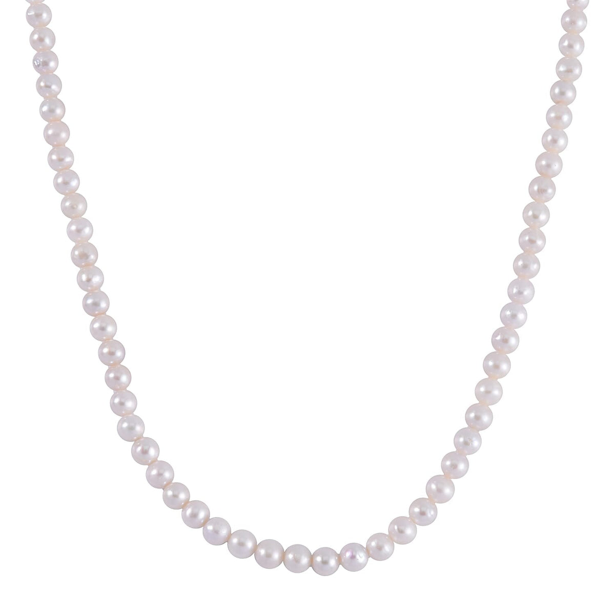 Anhui Perfect Pearl Necklace (Size - 20) in Rhodium Overlay Sterling Silver 7682587 0