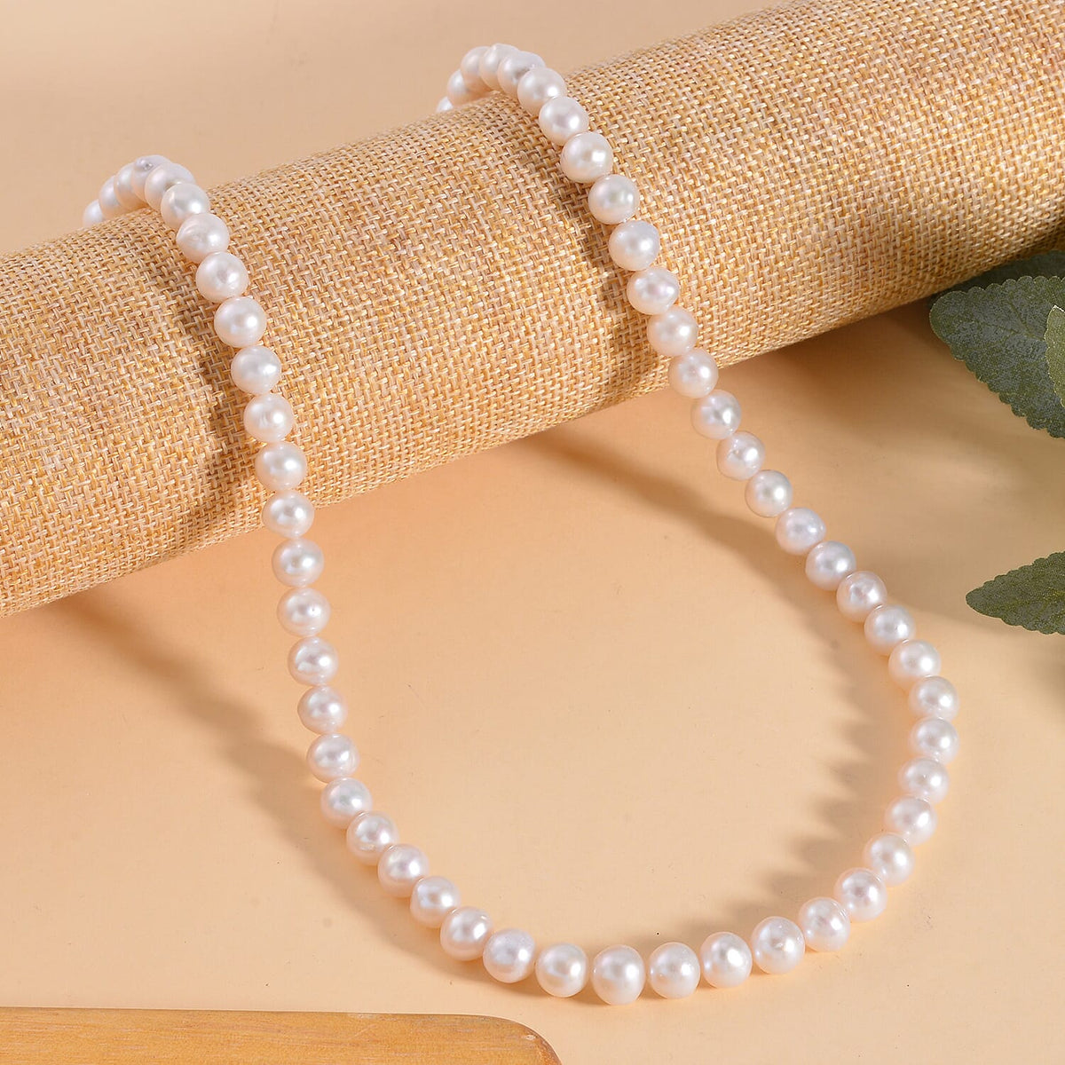 Anhui Perfect Pearl Necklace (Size - 20) in Rhodium Overlay Sterling Silver 7682587 2