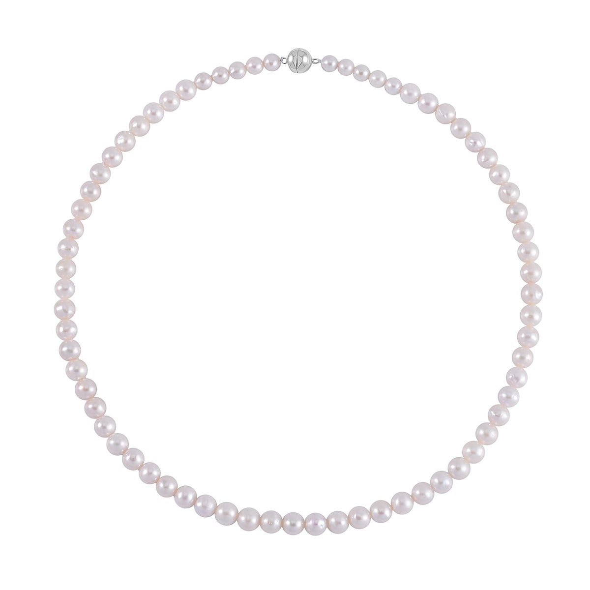 Anhui Perfect Pearl Necklace (Size - 20) in Rhodium Overlay Sterling Silver 7682587 3