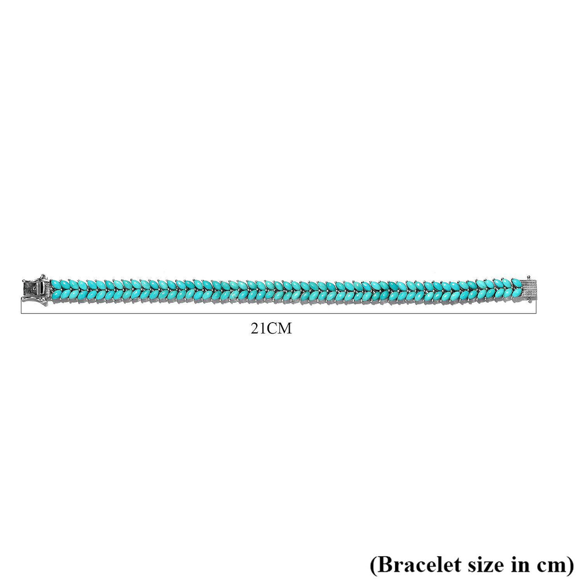 Arizona Sleeping Beauty Turquoise Cluster Bracelet (Size 7.5) in Platinum Overlay Sterling Silver 19.18 Ct 7268680 5