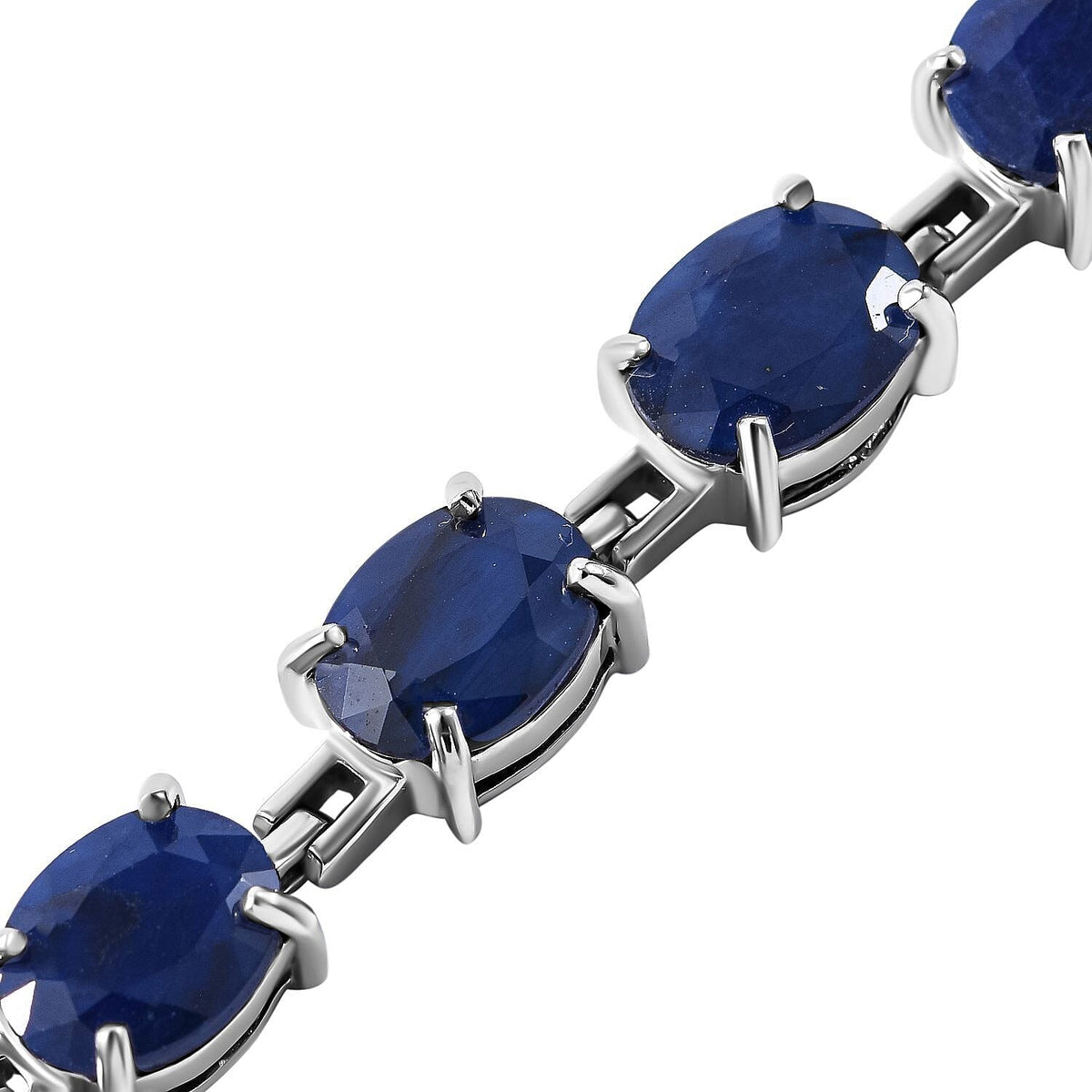Blue Sapphire Bracelet (Size - 7) in Sterling Silver 34.20 Ct, Silver Wt. 10.50 GmsÂ  7254639 2