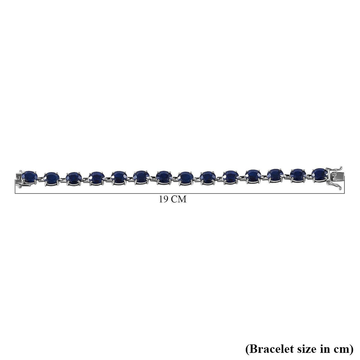 Blue Sapphire Bracelet (Size - 7) in Sterling Silver 34.20 Ct, Silver Wt. 10.50 GmsÂ  7254639 4
