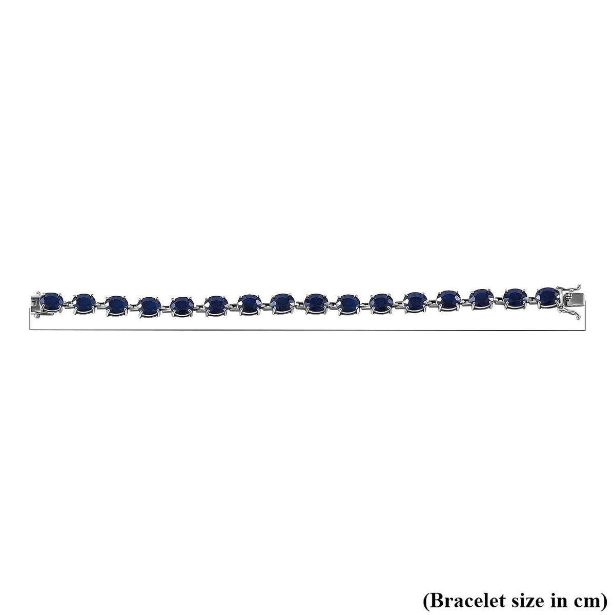 Blue Sapphire Bracelet (Size - 8) in Sterling Silver 34.20 Ct, Silver Wt. 12 GmsÂ  7254644 4