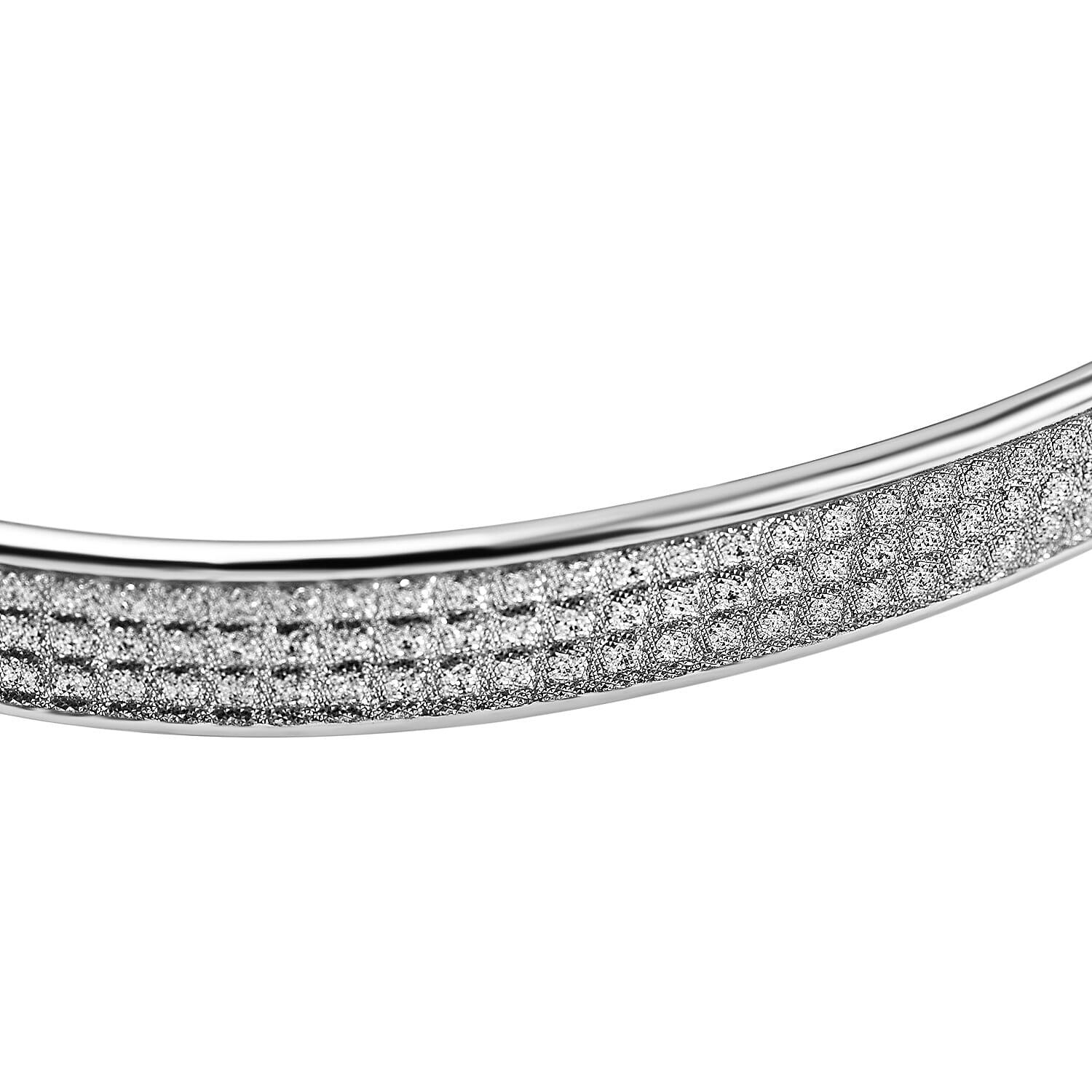 Doorbuster Deal - Sterling Silver Stardust Bangle (Size 7.5), Silver Wt. 13.50 Gms 7678663 2