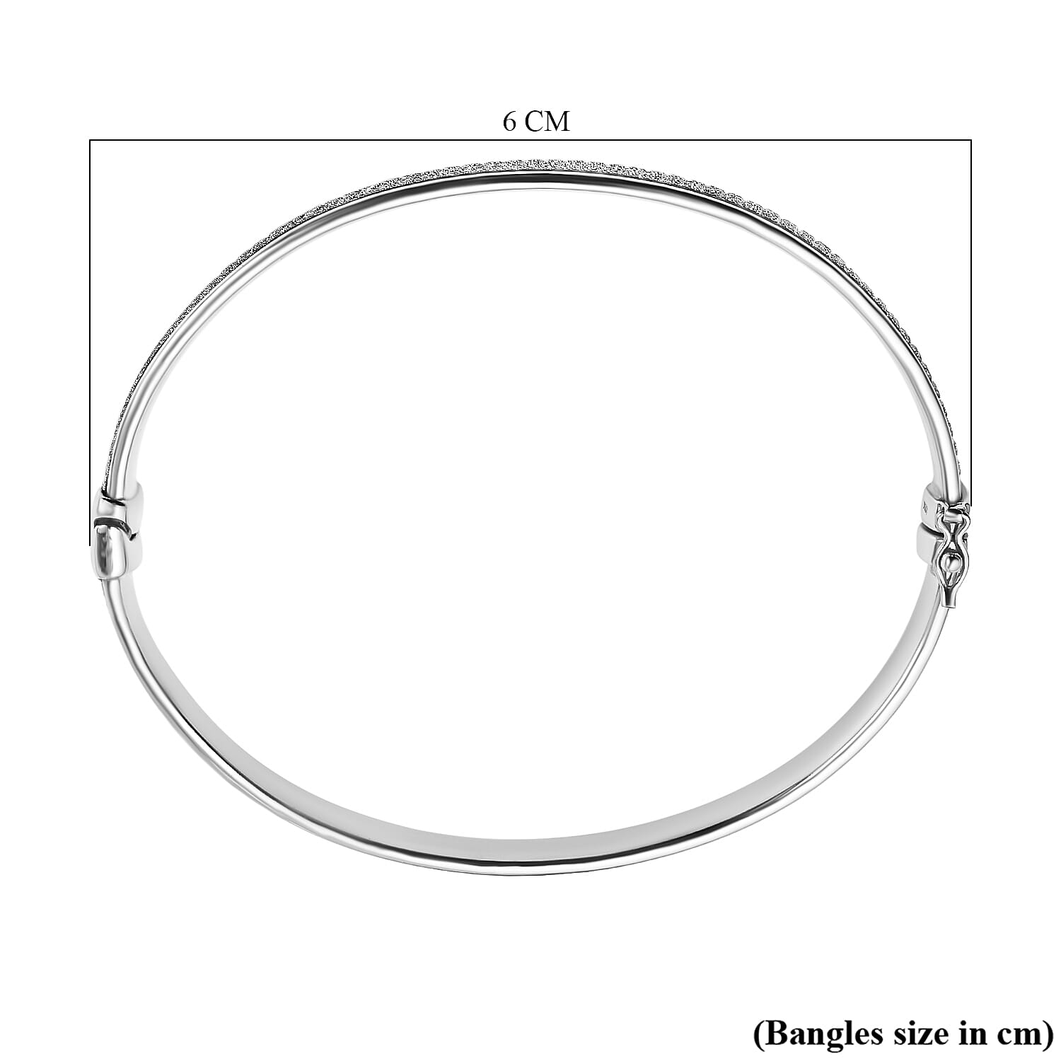 Doorbuster Deal - Sterling Silver Stardust Bangle (Size 7.5), Silver Wt. 13.50 Gms 7678663 4