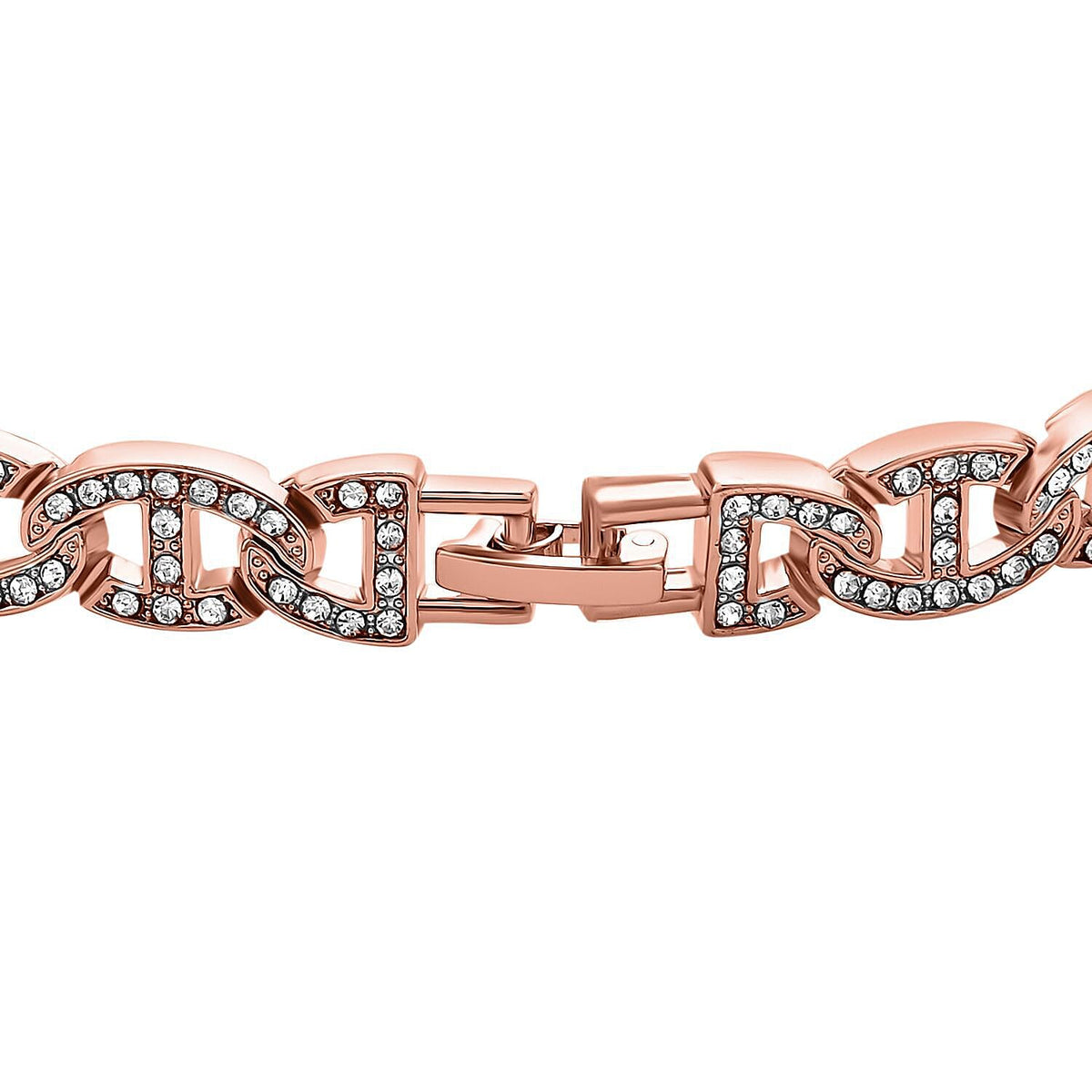Designer inspired White Austrian Crystal Bracelet (Size 7.5) in Rose Gold ToneÂ  7211577 2