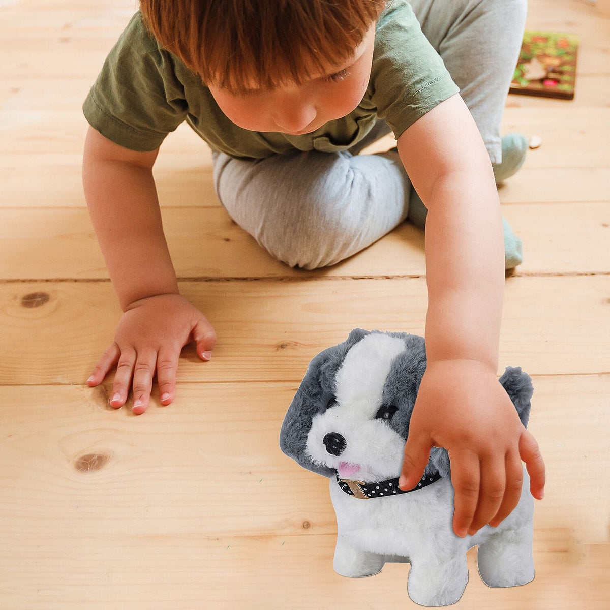 Electric Walking Plush Dog Toy - Grey (Size 18x15x13 cm, 2 AA Battery Not Incl.) 7140598 2