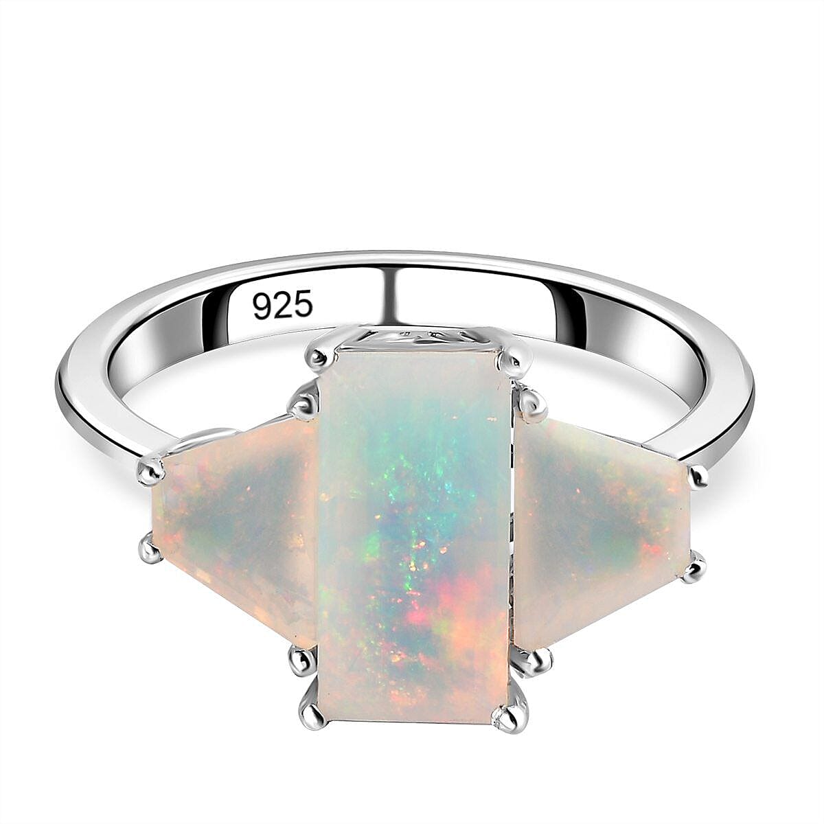 Ethiopian Welo Opal Ring in Platinum Overlay Sterling Silver 3.00 Ct. 7166964 0