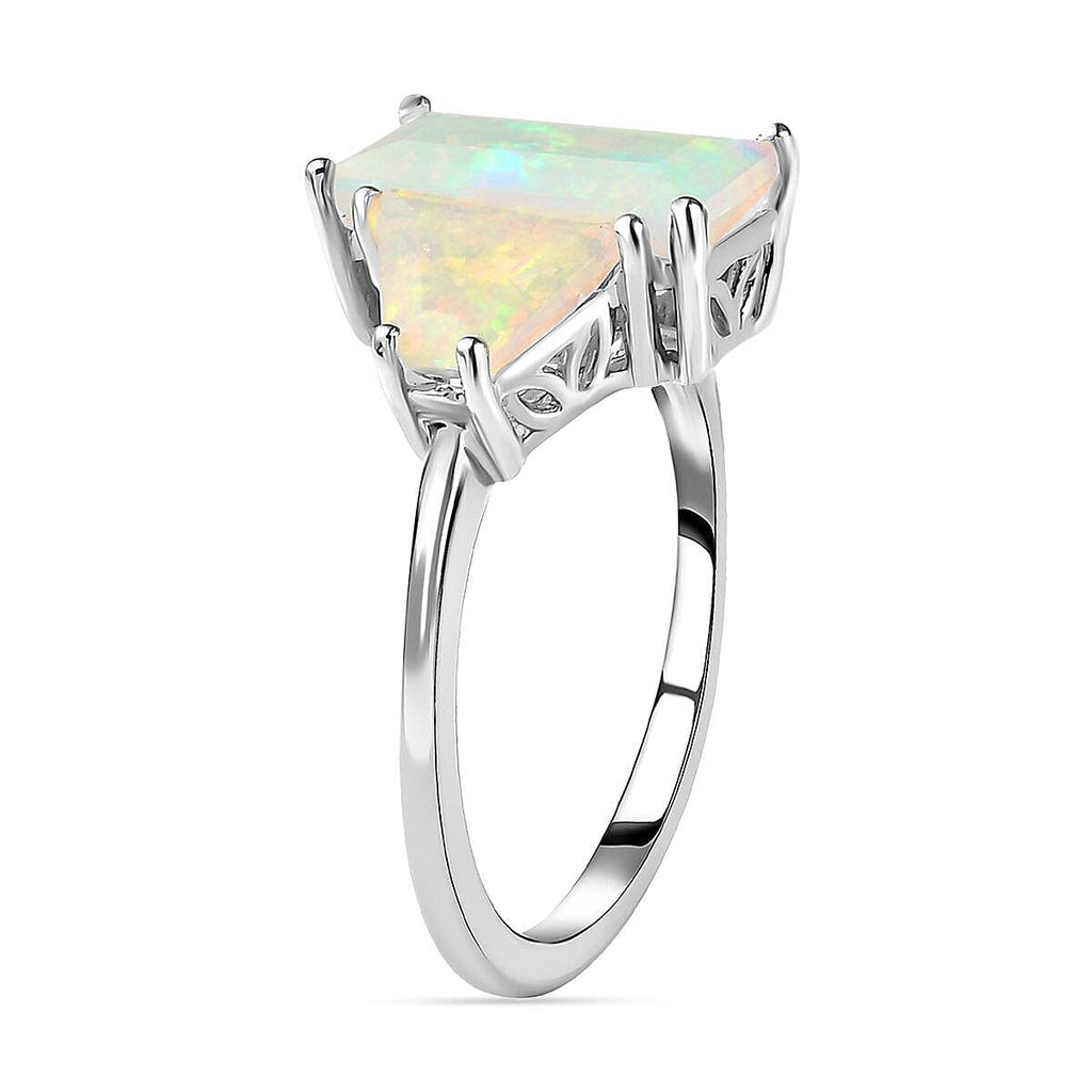 Ethiopian Welo Opal Ring in Platinum Overlay Sterling Silver 3.00 Ct.