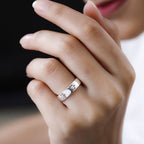Diamond Floral Band Ring in Sterling Silver