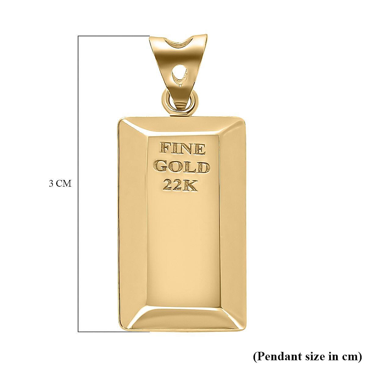 Limited Edition - 22K Yellow Gold Ingot Bar Pendant. 1.60 Grams. 7272253 5