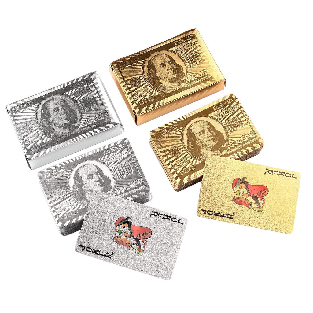 Value Bundle - Pack of 2 Gold and Silver Plated Playing Cards