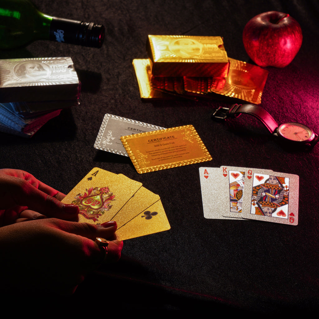 Value Bundle - Pack of 2 Gold and Silver Plated Playing Cards