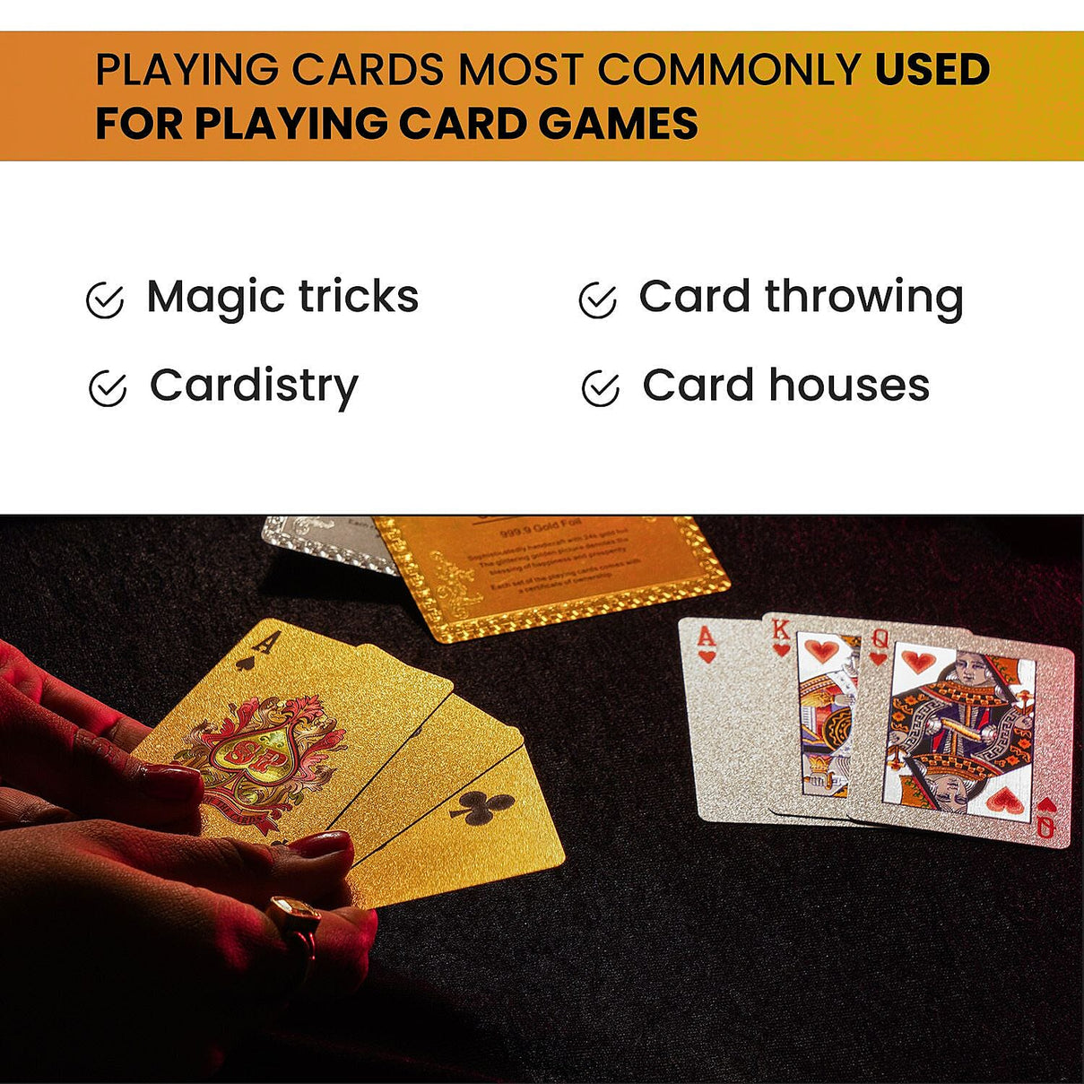 Pack of 2 Gold and Silver Plated Playing CardsÂ  7213423 4