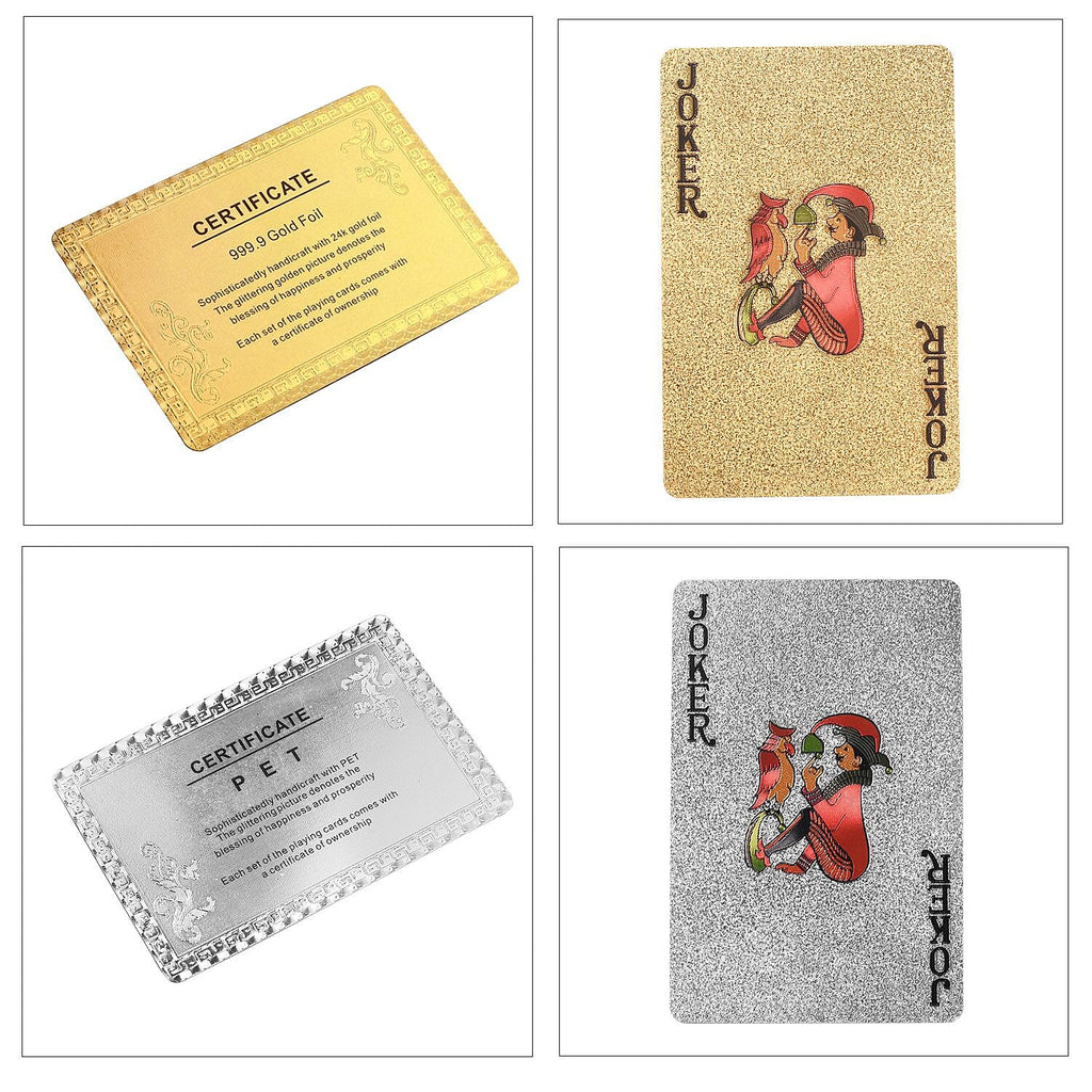 Value Bundle - Pack of 2 Gold and Silver Plated Playing Cards