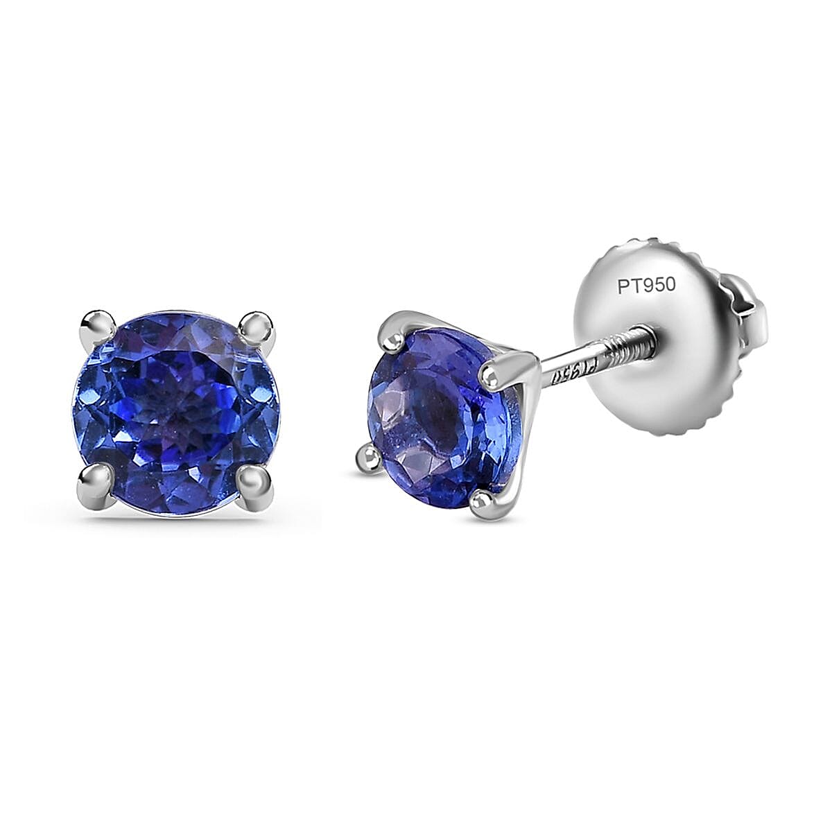 RHAPSODY 950 Platinum AAAA Tanzanite Stud Earrings (With Screw Back) 1.507 Ct. 7189081 0