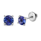 RHAPSODY 950 Platinum AAAA Tanzanite Stud Earrings (With Screw Back) 1.507 Ct.