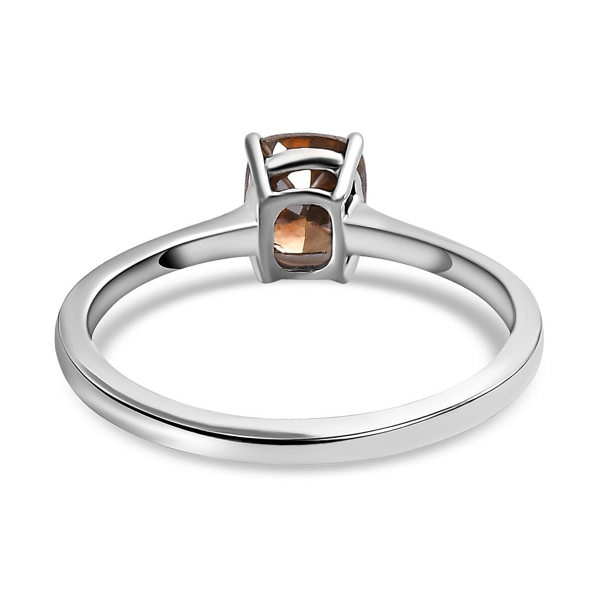 950 Platinum SGL Certified Natural Champagne Diamond (I1) Solitaire Wedding Band Ring 1.00 Ct. 7258562 8