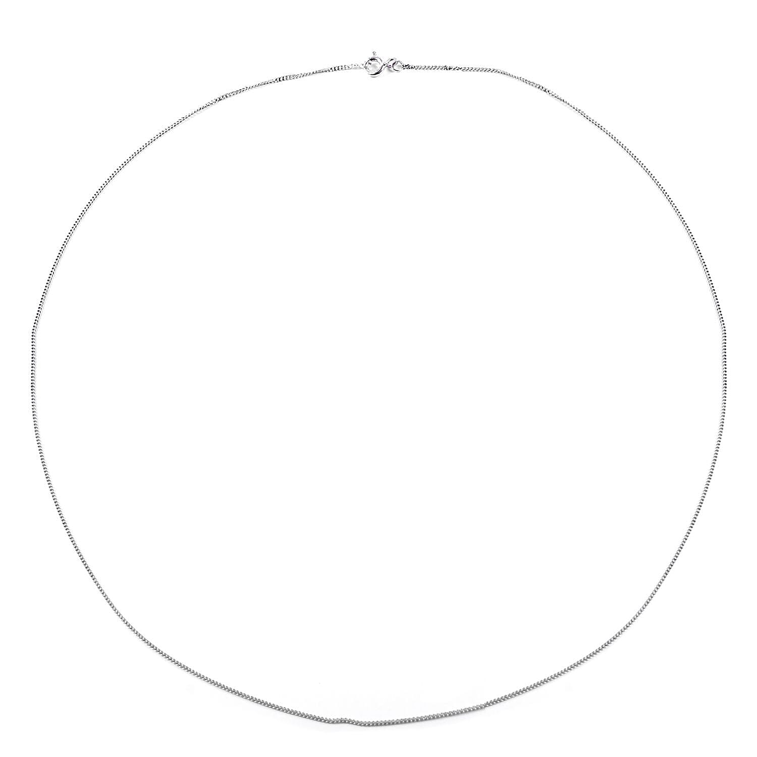 Doorbuster - Sterling Silver Curb Necklace (Size - 20) with Spring Ring Clasp 7271911 0