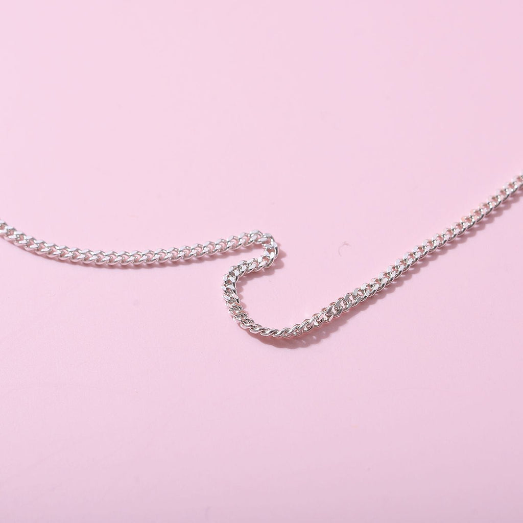 Doorbuster - Sterling Silver Curb Necklace (Size - 20) with Spring Ring Clasp