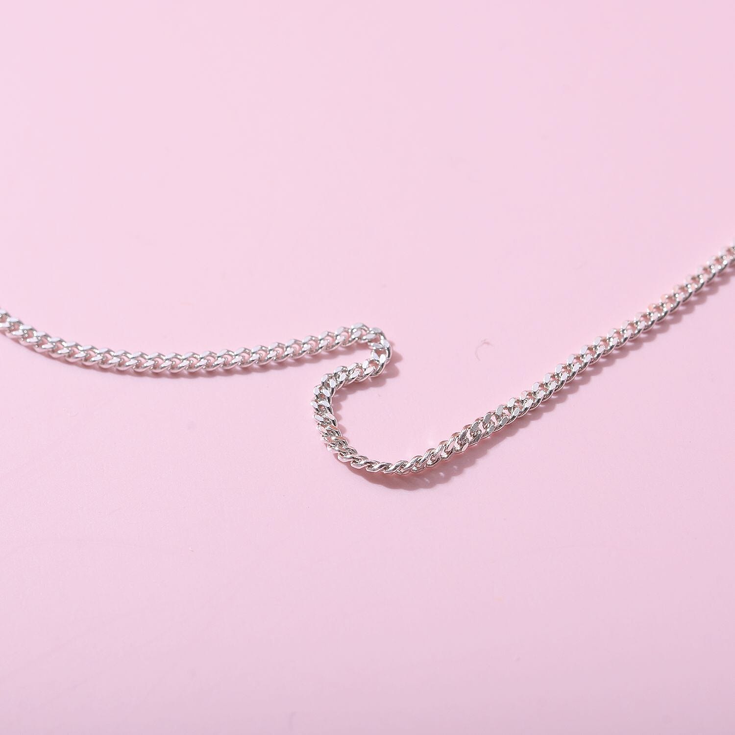 Doorbuster - Sterling Silver Curb Necklace (Size - 20) with Spring Ring Clasp 7271911 1