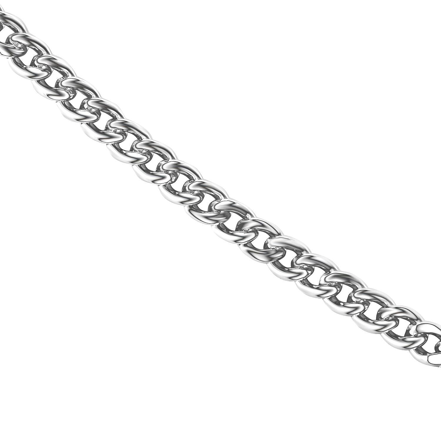 Doorbuster - Sterling Silver Curb Necklace (Size - 20) with Spring Ring Clasp 7271911 3