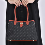 Dot Pattern Crossbody Bag With 2 Exterior Zipper Pockets - Handle Drop - Black