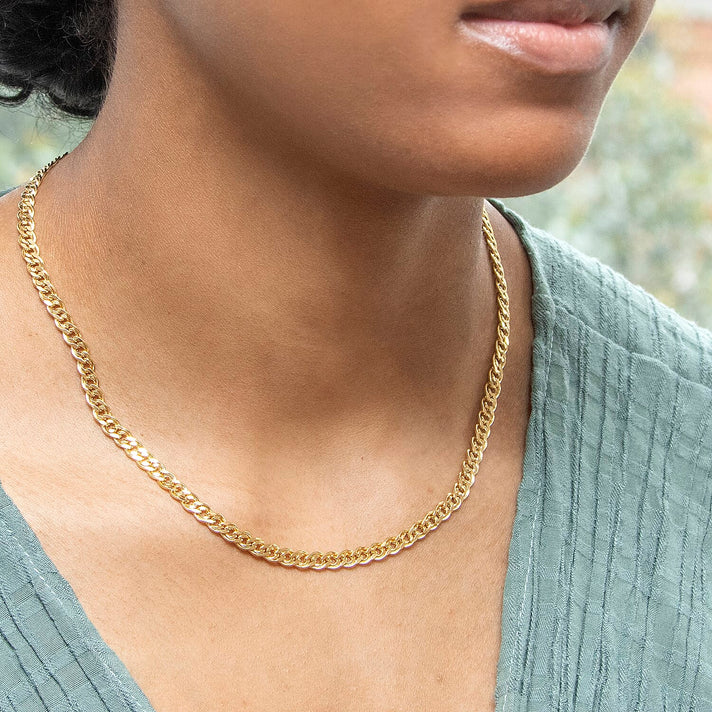 Double-Curb Chain 18 Inch in 9K Yellow Gold 7576668 2