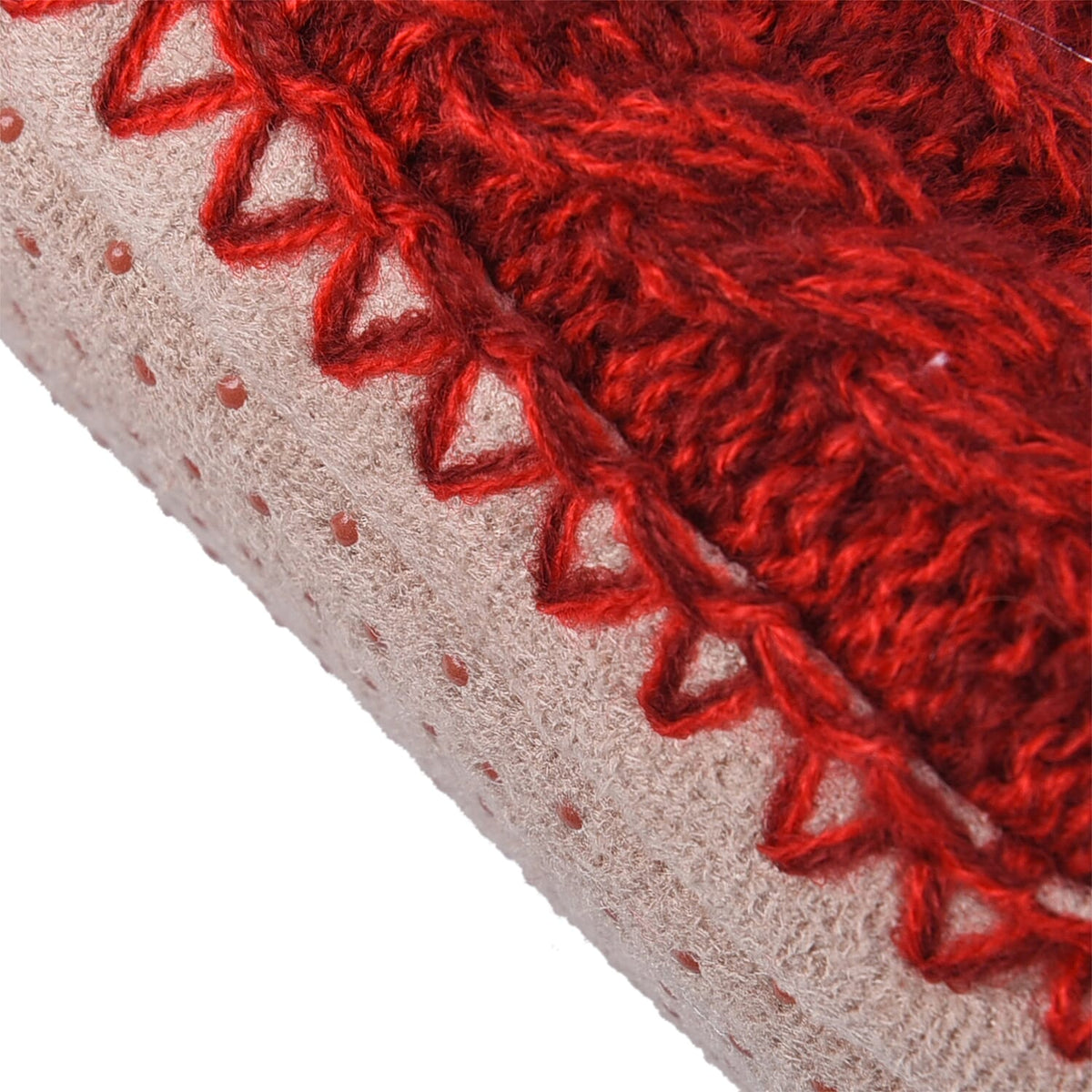 Double Layer Faux Fur Slippers - Red and White 3874558 2
